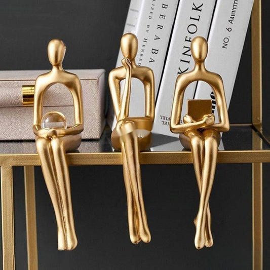 GoldenThinkers - Elegant golden sculptures for shelves and tables
