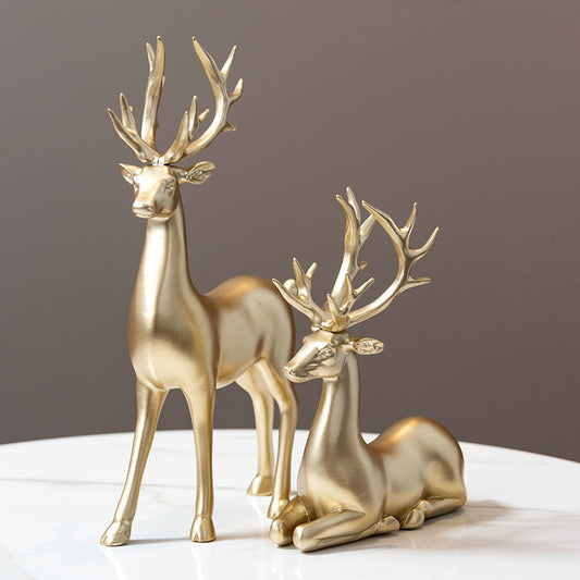 Wilderness – Elegant Gold Deer Sculptures